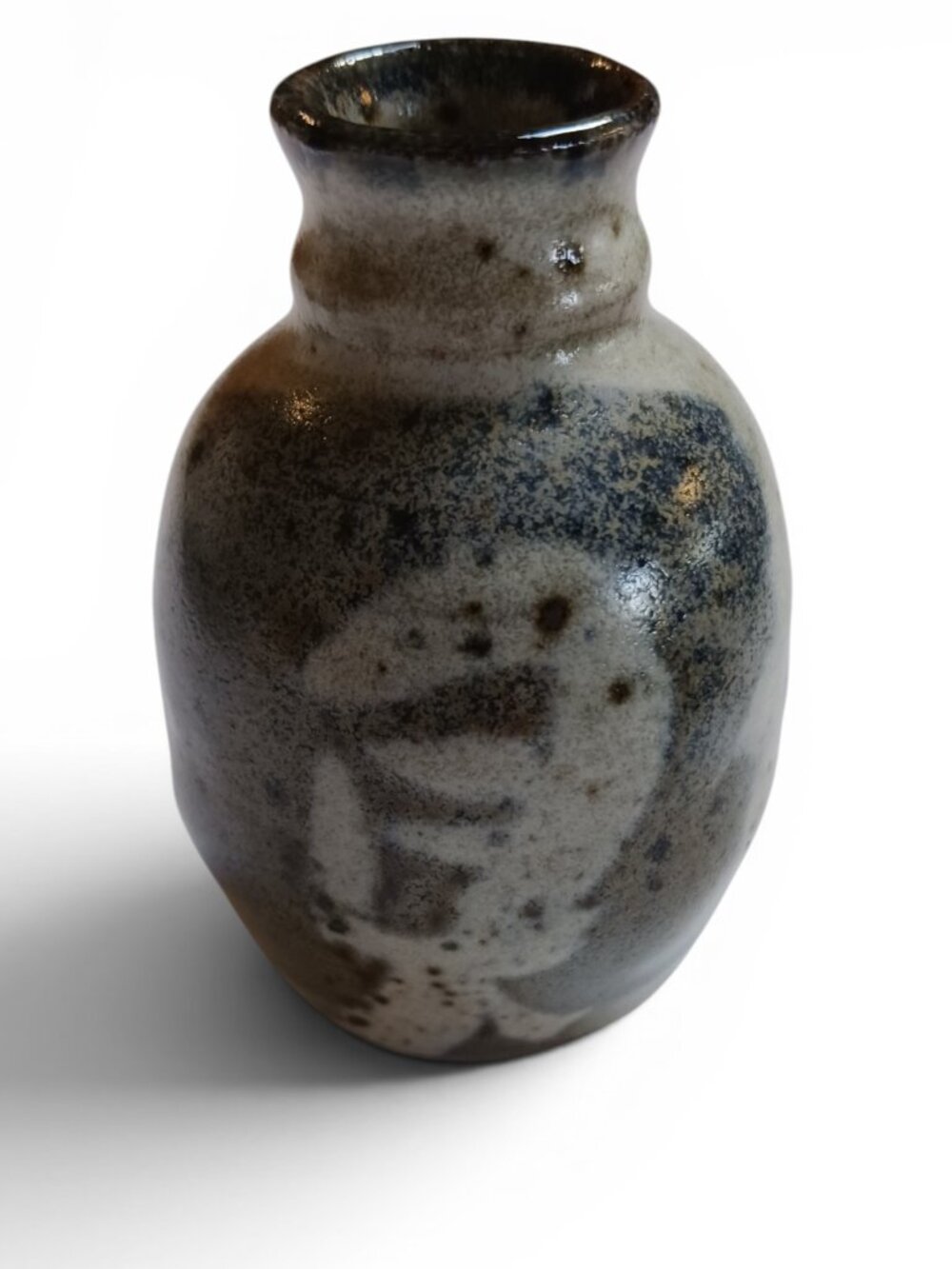 Vintage Studio Pottery Mini Vase Wabi Sabi Signed Ceramic Mini Bud Vase